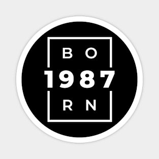 Born 1987 White Logo Magnet